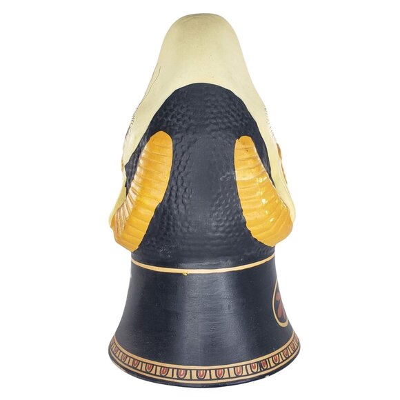 Rare Vintage Rams Head Cup Rhyton Hand Painted Keramikos Greece - Picture 8 of 11